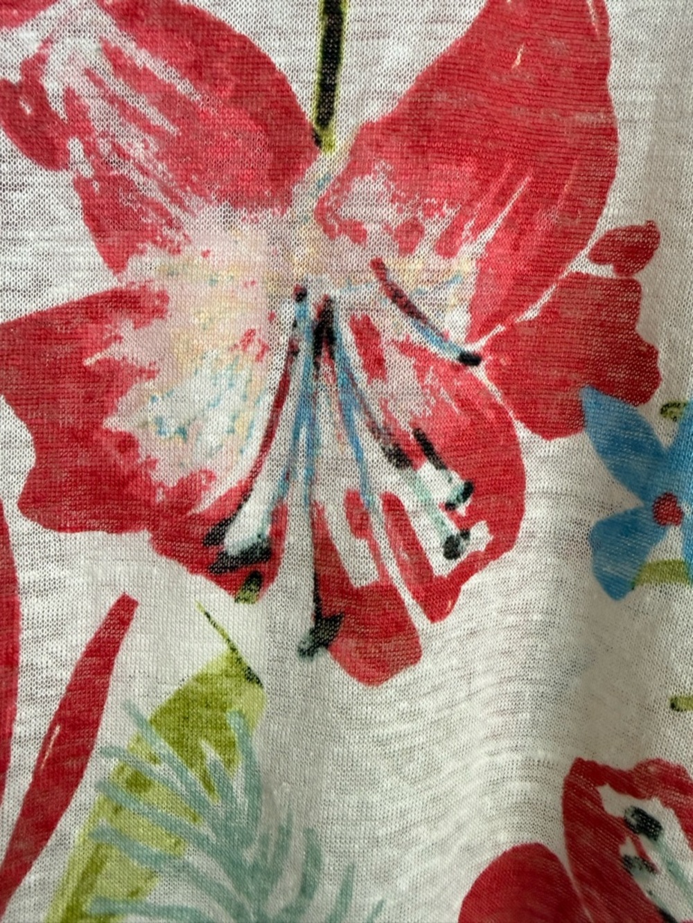 C&C California 100% Linen Tropical Floral Short Sleeve Lightweight Blouse SZ S - Picture 6 of 6